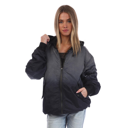 Black - Front - Diesel Womens-Ladies J-Common Bomber Jacket