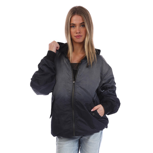 Black - Front - Diesel Womens-Ladies J-Common Bomber Jacket