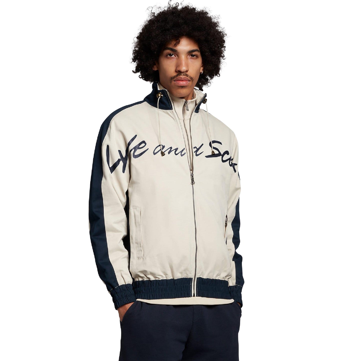 White - Front - Lyle & Scott Mens Panelled Sport Jacket