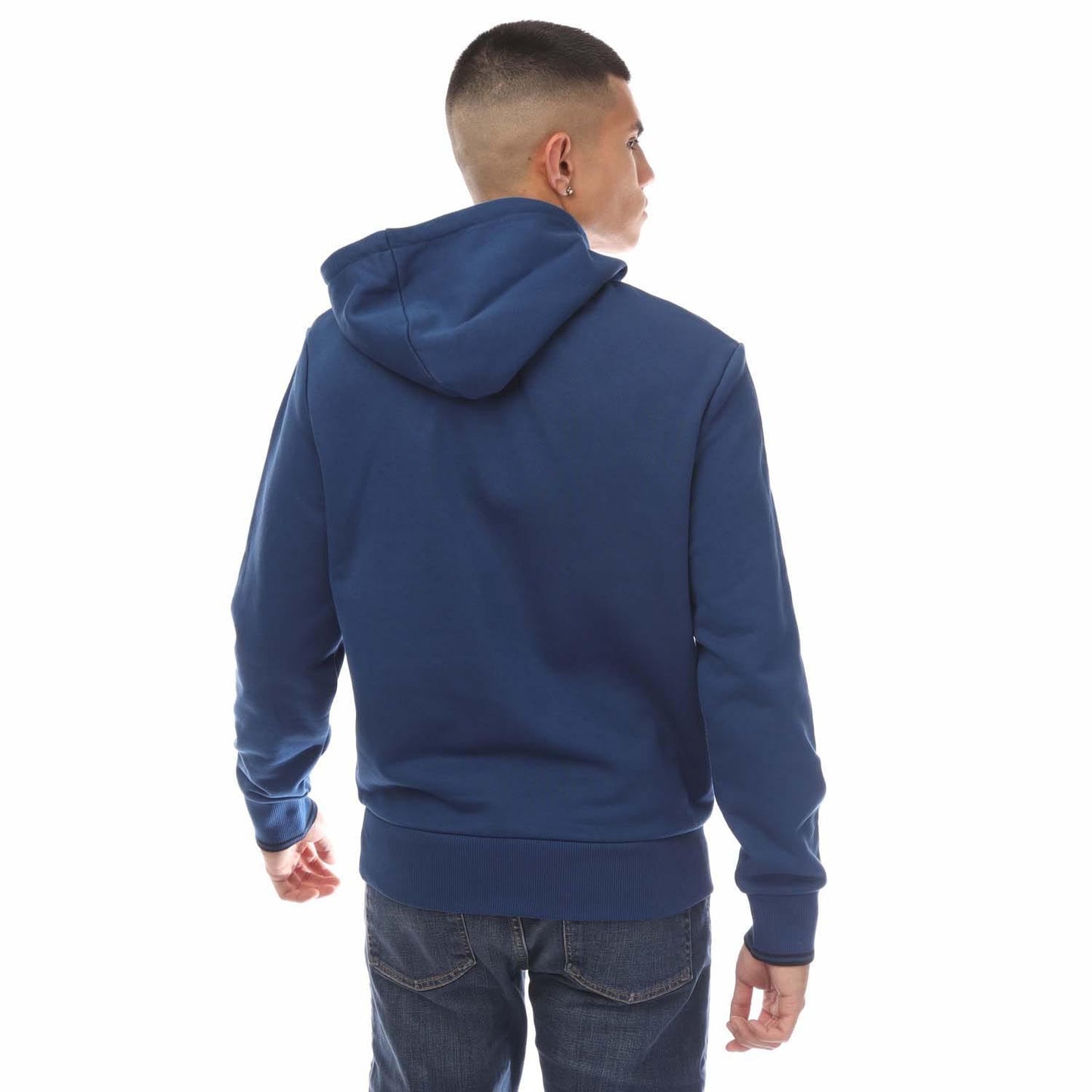 Blue - Back - Fred Perry Mens Tipped Hoodie