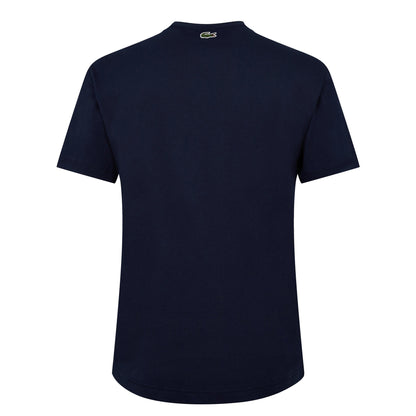 Blue - Back - Lacoste Mens Monogram Cotton T-Shirt