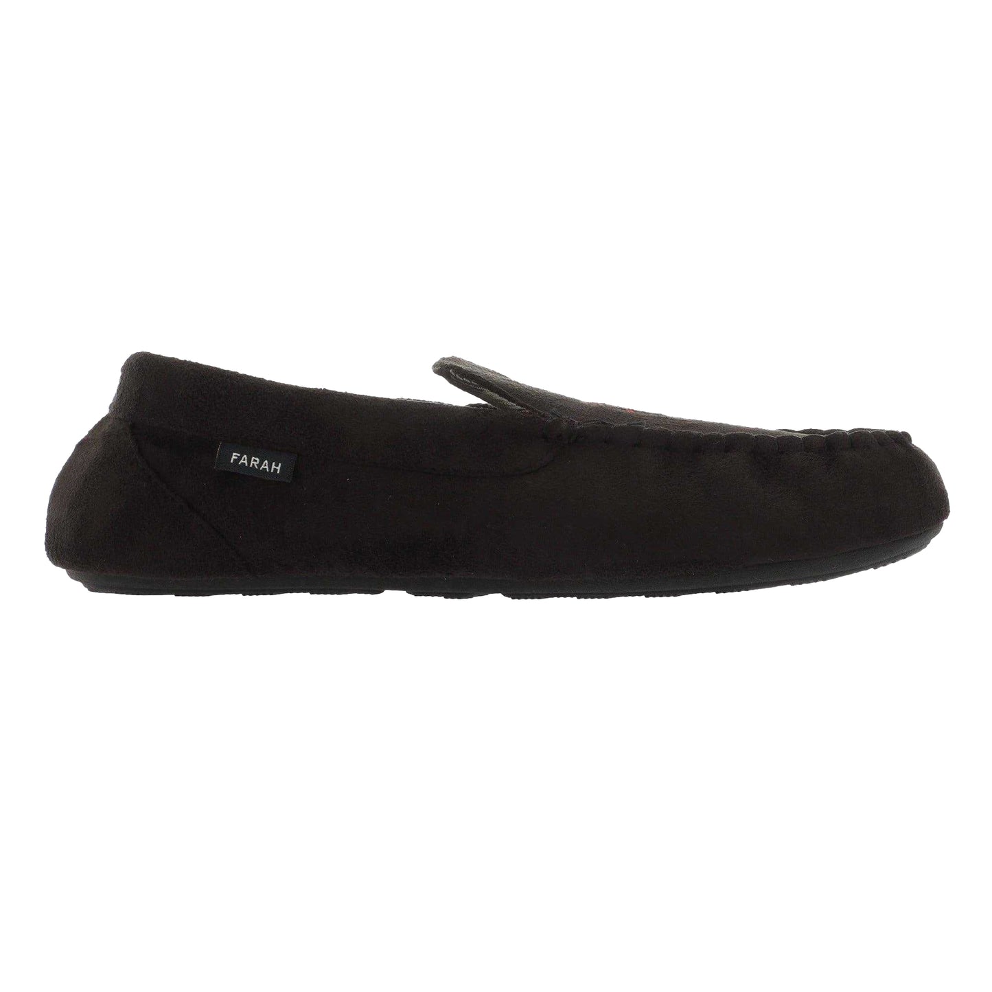 Black - Back - Farah Mens Nicken Moccasin Slippers