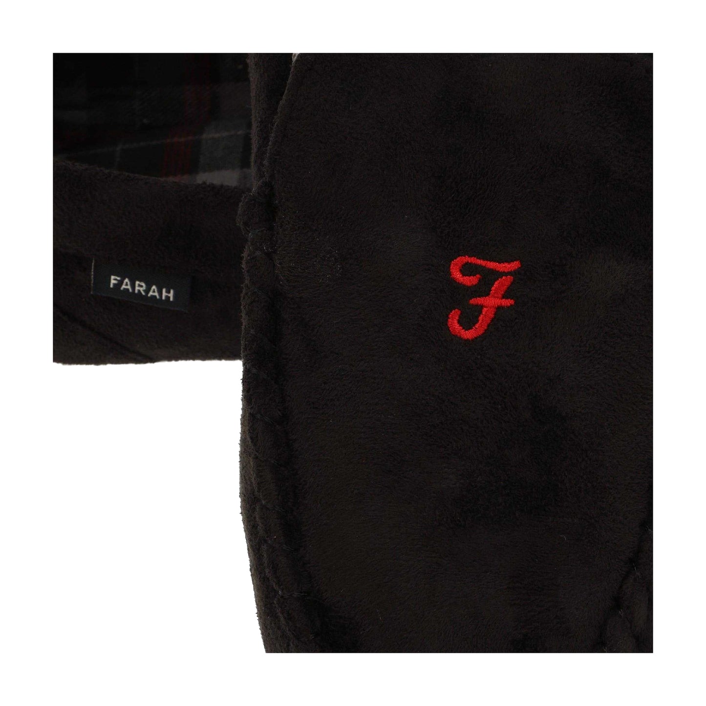Black - Side - Farah Mens Nicken Moccasin Slippers
