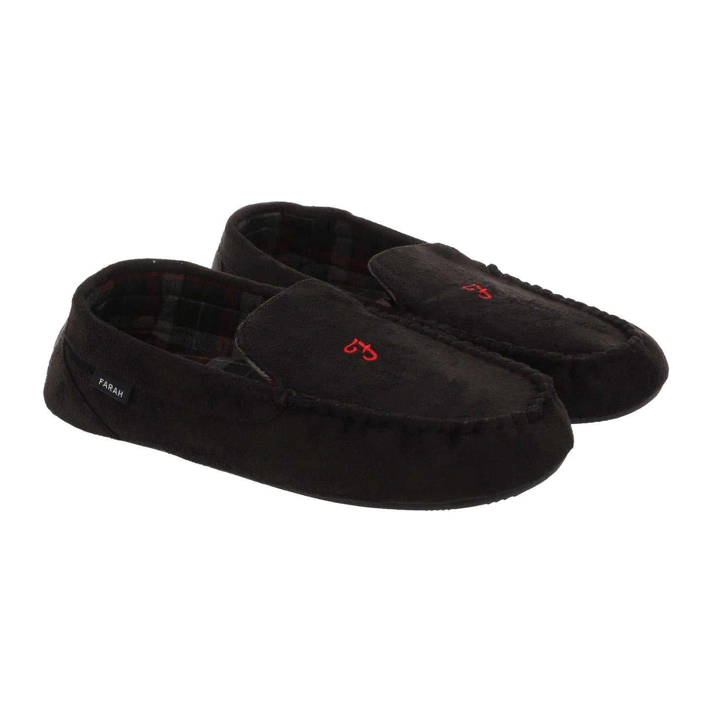 Black - Front - Farah Mens Nicken Moccasin Slippers