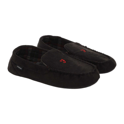 Black - Front - Farah Mens Nicken Moccasin Slippers