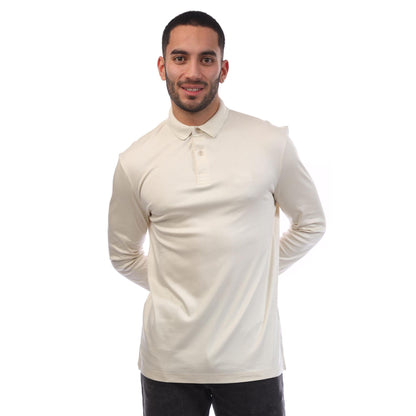 White - Lifestyle - Boss Mens Pirol Long-Sleeved Polo Shirt