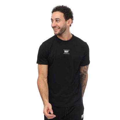 Black - Front - DKNY Mens Logo Polycotton T-Shirt