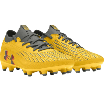 Yellow-Grey - Front - Under Armour Mens Magnetio Select Firm Ground Football Boots