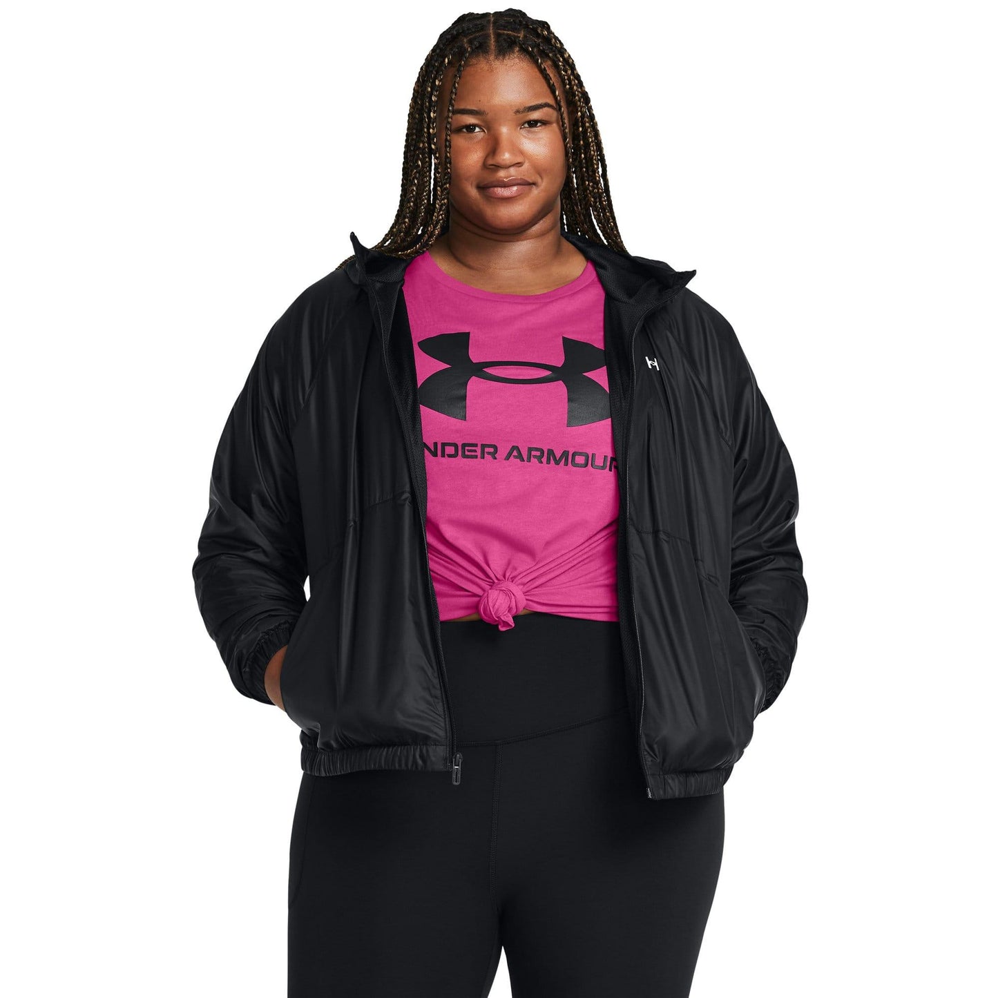 Black - Lifestyle - Under Armour Womens-Ladies Windbreaker Jacket