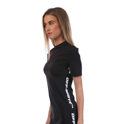 Black - Lifestyle - Off White Womens-Ladies Athletic Logo Midi Dress
