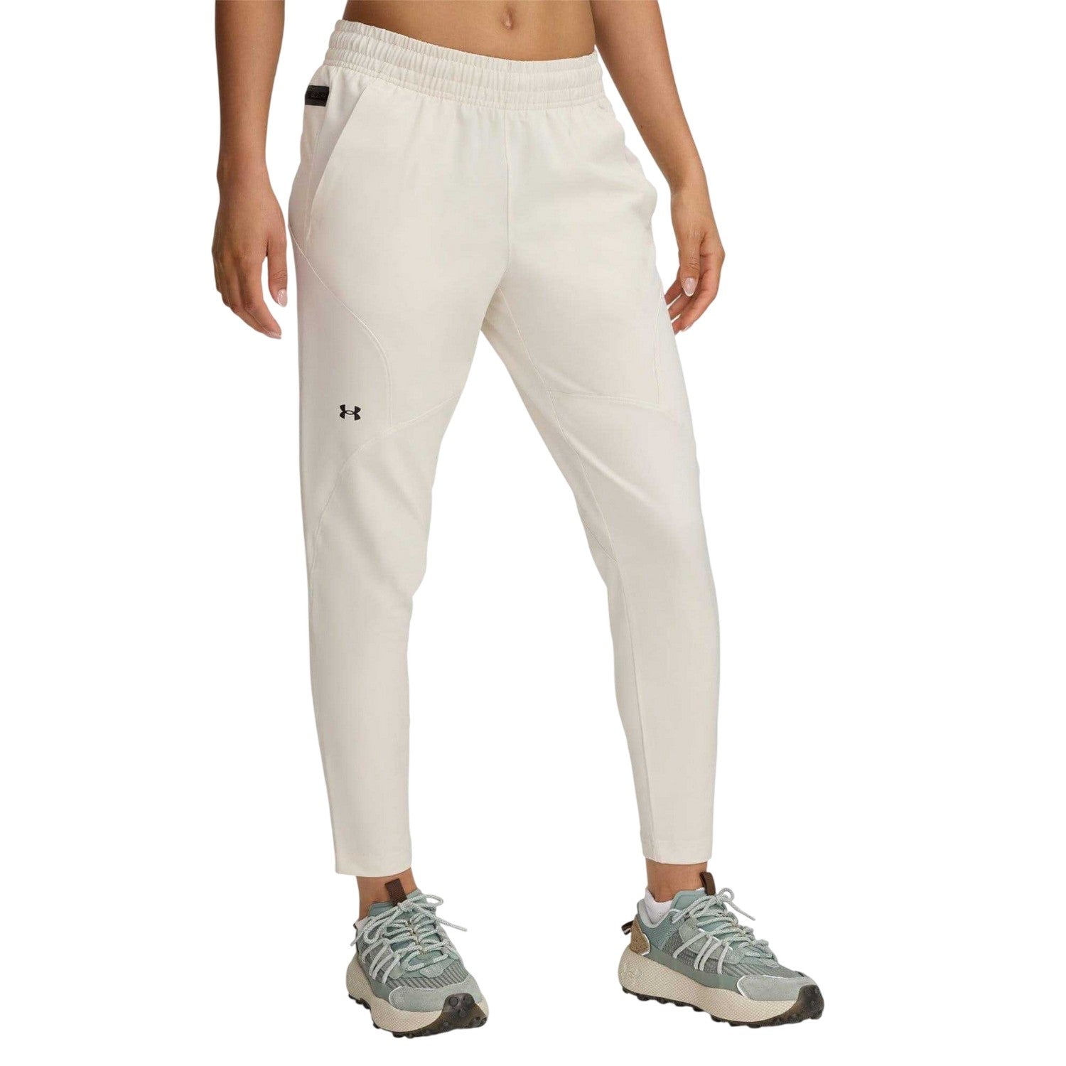 White - Side - Under Armour Womens-Ladies Unstoppable Hybrid Jogging Bottoms