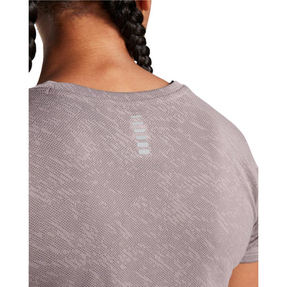 Grey - Side - Under Armour Womens-Ladies Launch Camo Short-Sleeved T-Shirt