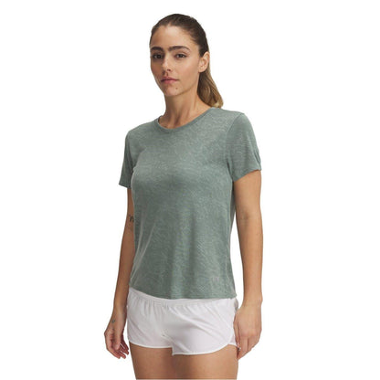 Green - Front - Under Armour Womens-Ladies Launch Camo Short-Sleeved T-Shirt