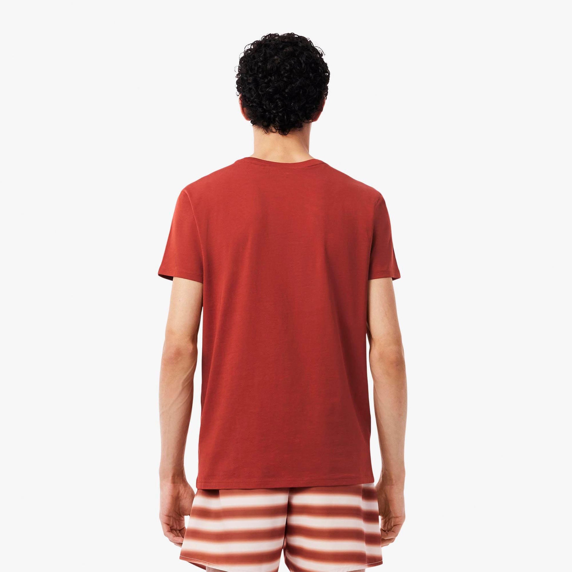 Red - Back - Lacoste Mens Pima Cotton T-Shirt