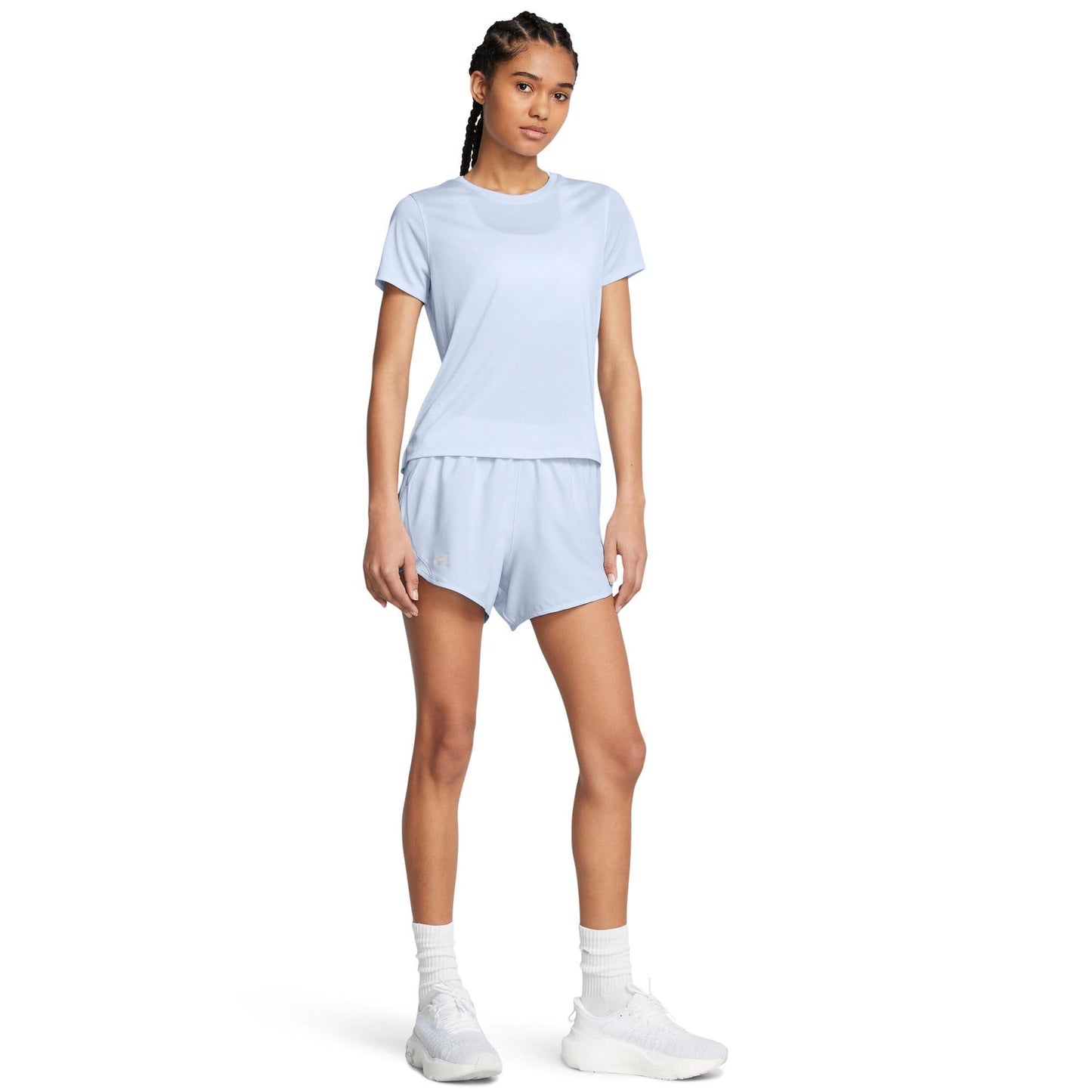 Light Blue - Pack Shot - Under Armour Womens-Ladies Launch Short-Sleeved Top