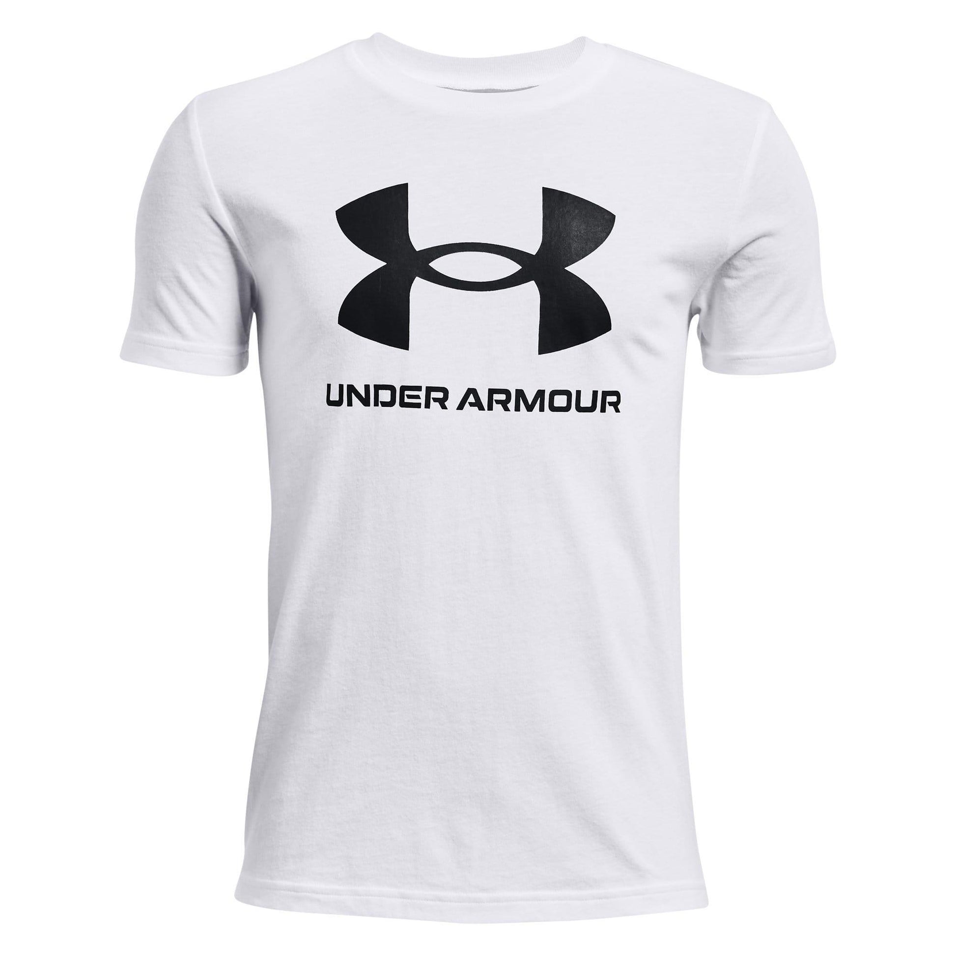 White - Front - Under Armour Childrens-Kids Sportstyle Logo Short-Sleeved T-Shirt