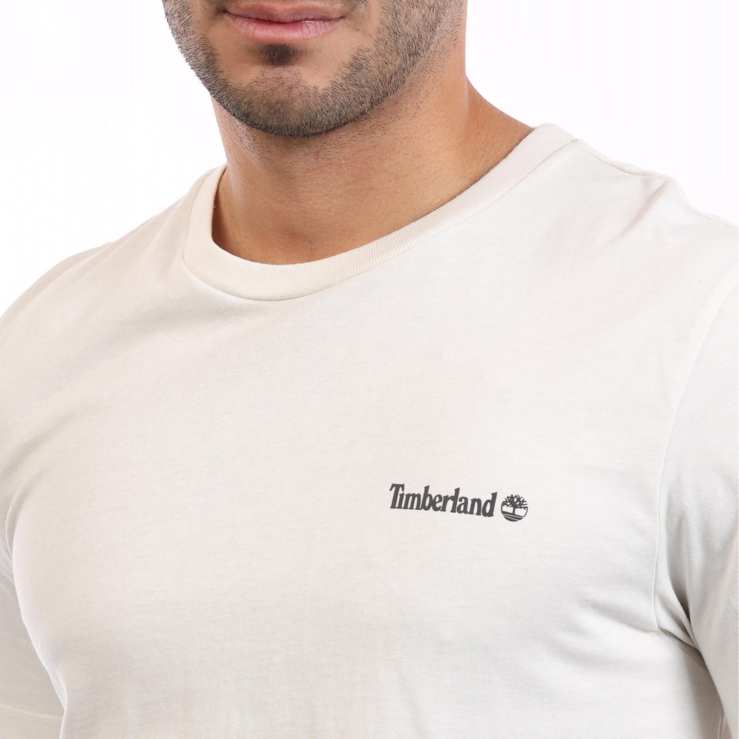 Beige - Side - Timberland Mens Linear Logo T-Shirt