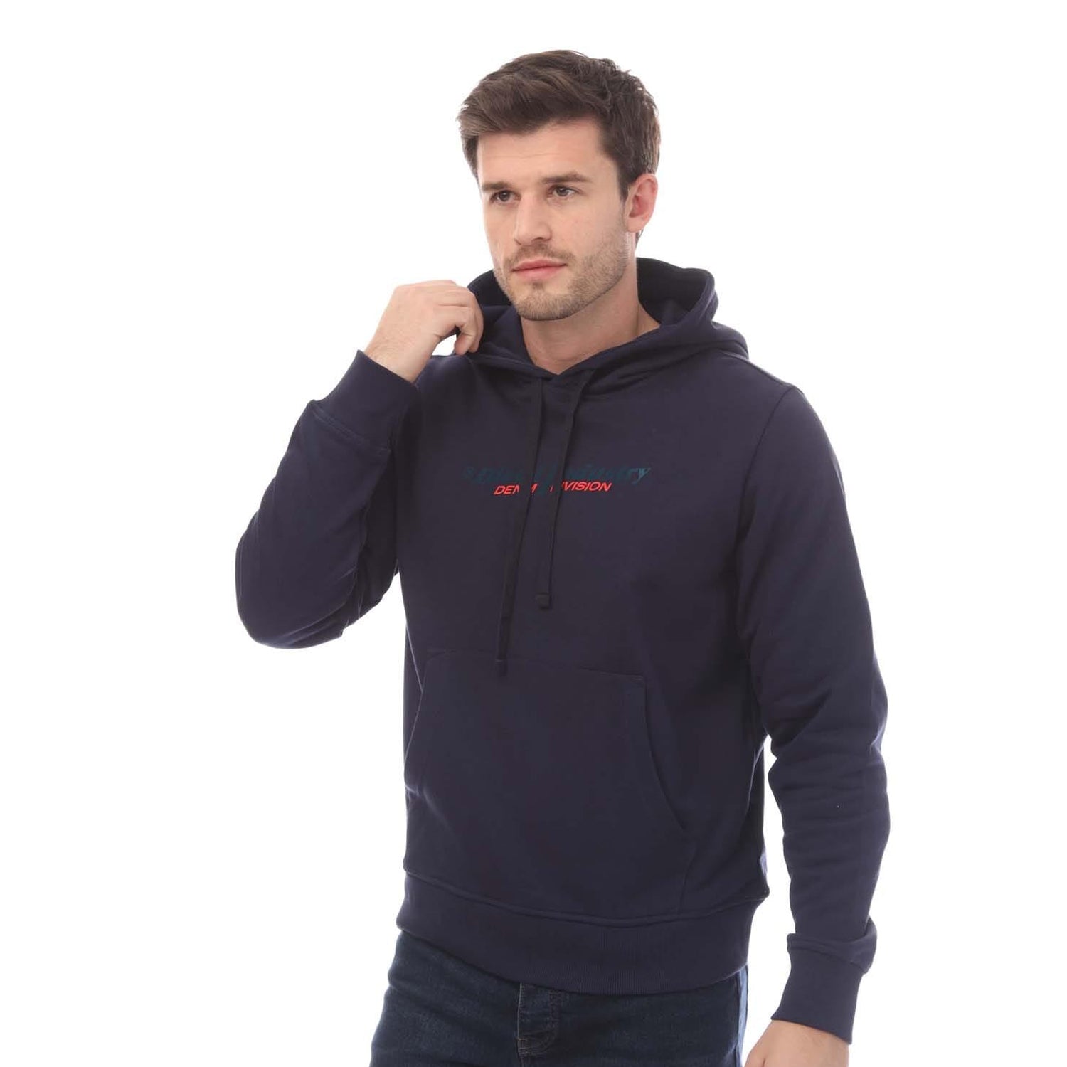 Navy - Front - Diesel Unisex Adult S-Girk Cuty Hoodie