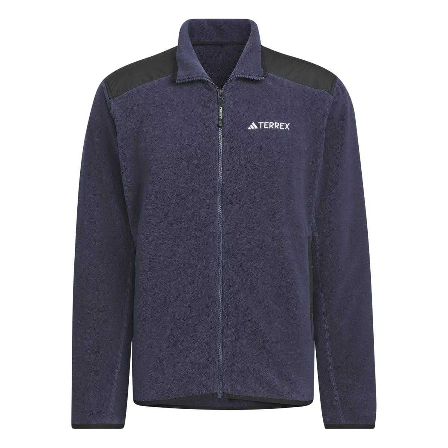 Navy - Front - Adidas Mens Polar Full Zip Fleece Jacket