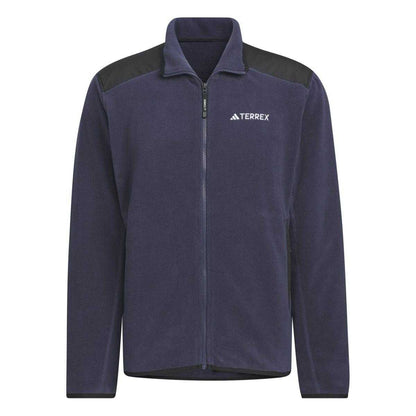 Navy - Front - Adidas Mens Polar Full Zip Fleece Jacket