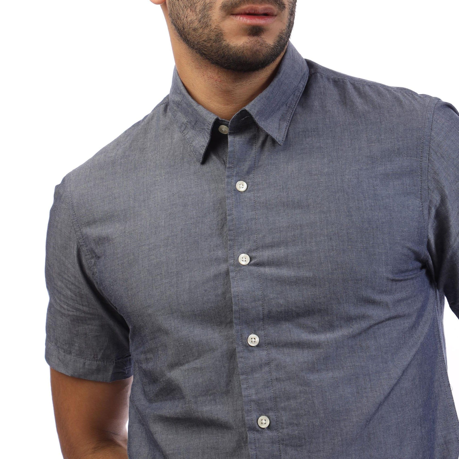 Grey - Side - Peter Werth Mens Tenter Short-Sleeved Shirt
