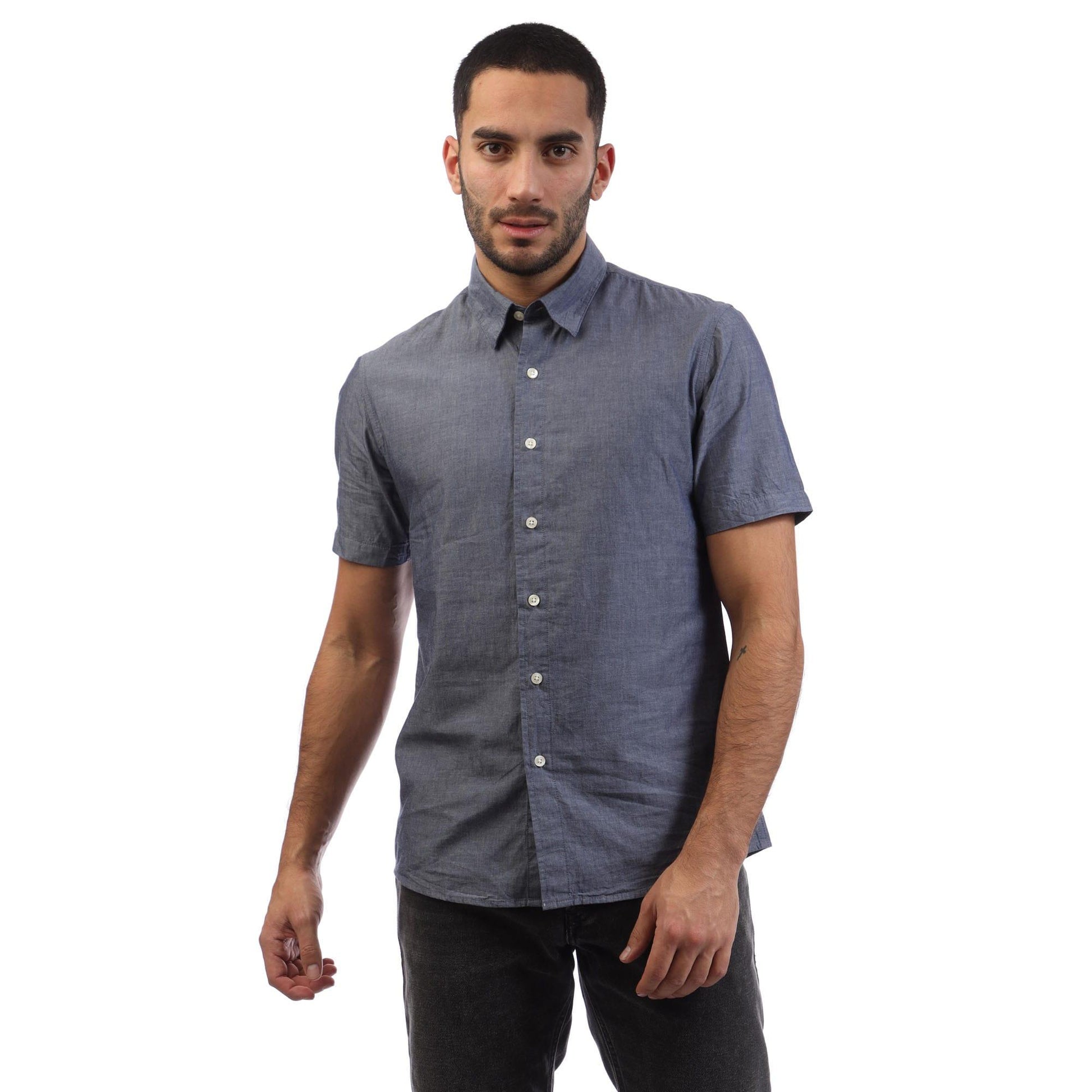 Grey - Front - Peter Werth Mens Tenter Short-Sleeved Shirt