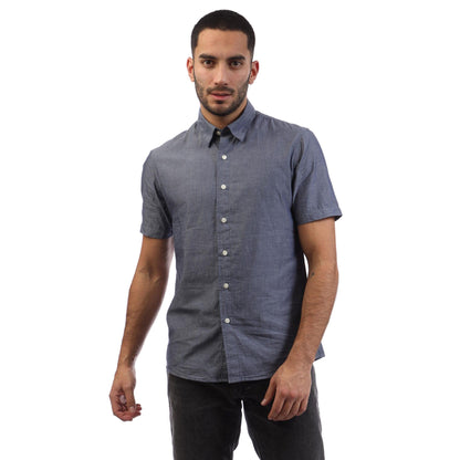 Grey - Front - Peter Werth Mens Tenter Short-Sleeved Shirt