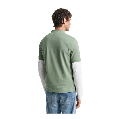 Kalamata-Green - Back - Gant Mens Shield Pique Regular Polo Shirt