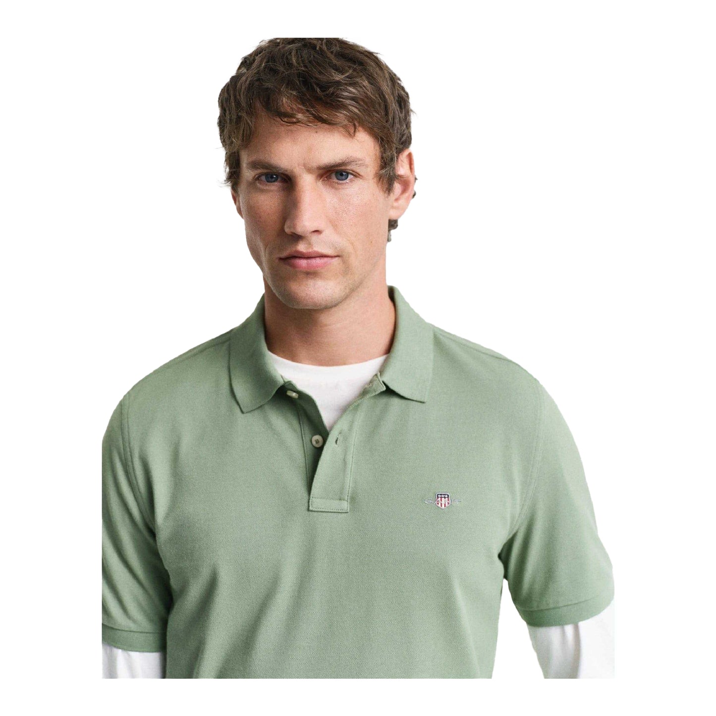 Kalamata-Green - Lifestyle - Gant Mens Shield Pique Regular Polo Shirt