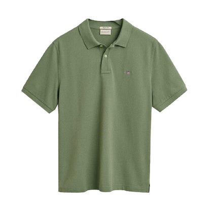 Kalamata-Green - Front - Gant Mens Shield Pique Regular Polo Shirt