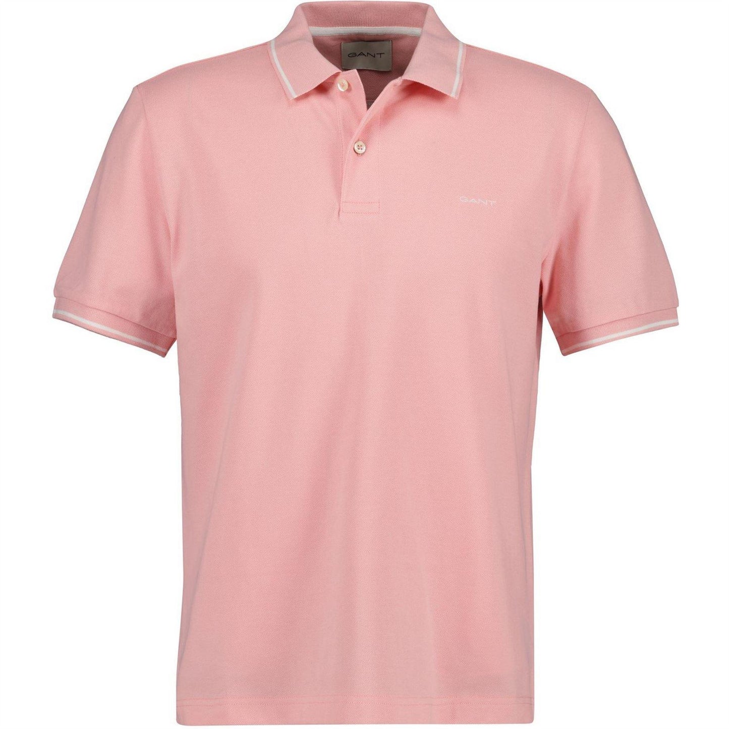 Bubblegum Pink - Front - Gant Mens Regular Short-Sleeved Polo Shirt