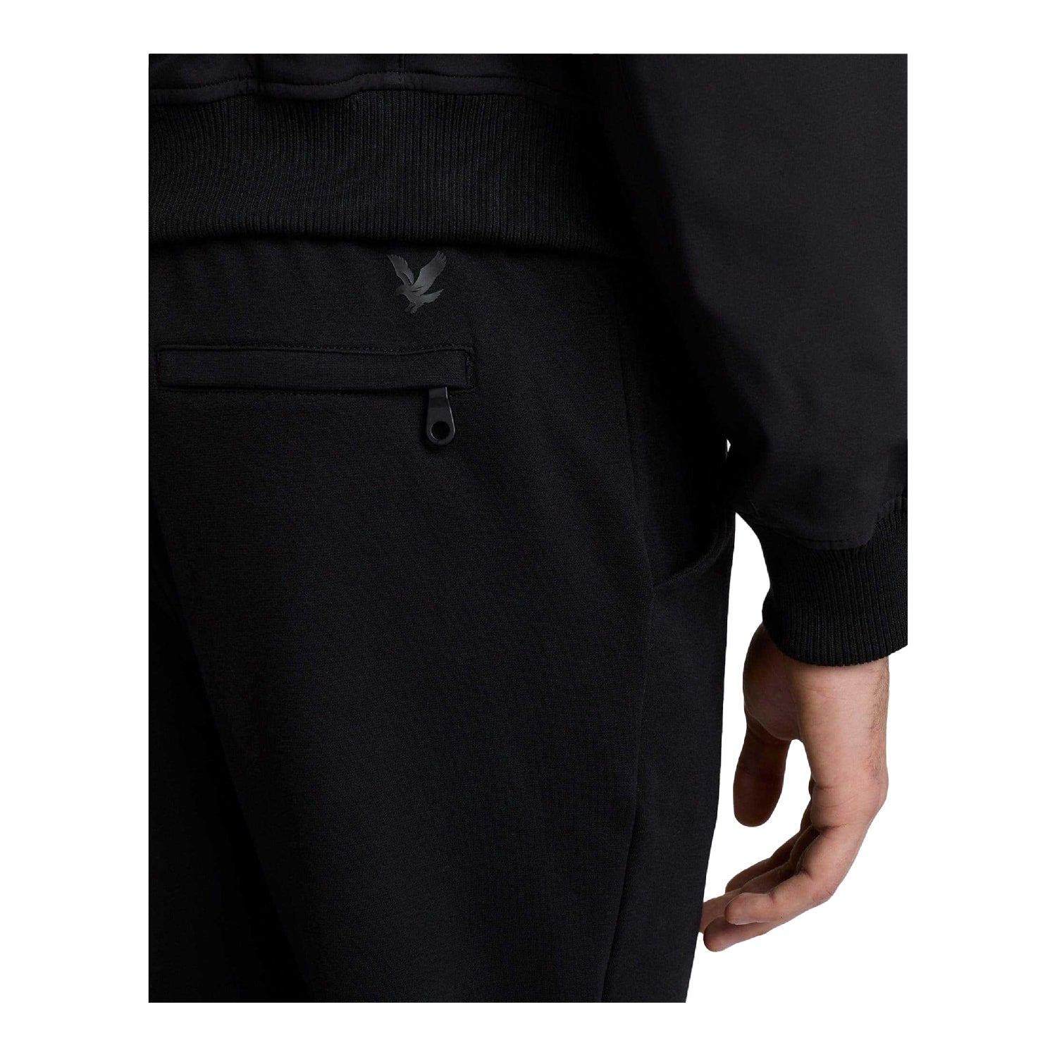Black - Side - Lyle & Scott Mens Ribbed Waistband Sweatpants