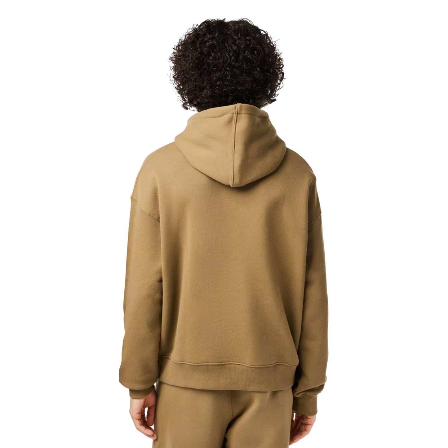 Brown - Back - Lacoste Unisex Adult Fleece Loose Hoodie