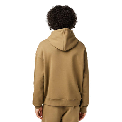 Brown - Back - Lacoste Unisex Adult Fleece Loose Hoodie