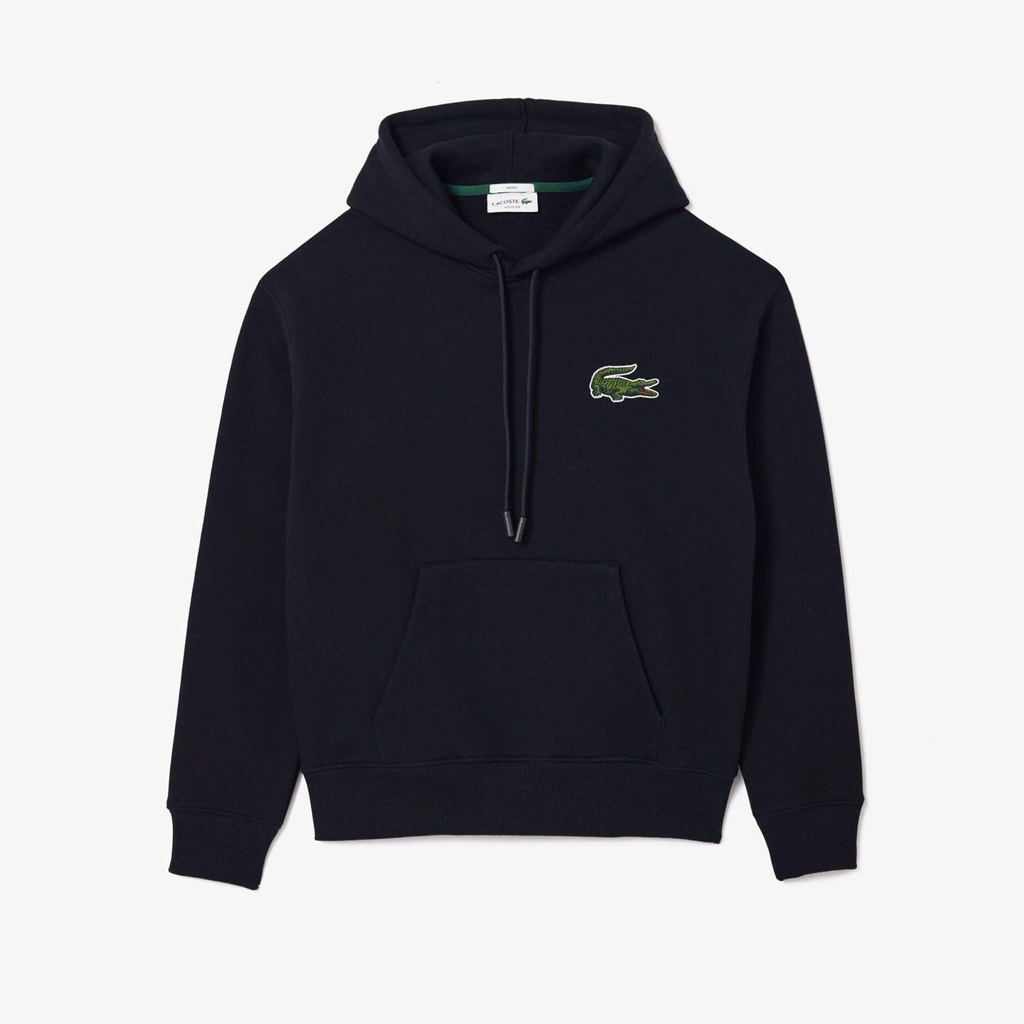 Black - Front - Lacoste Unisex Adult Fleece Loose Hoodie
