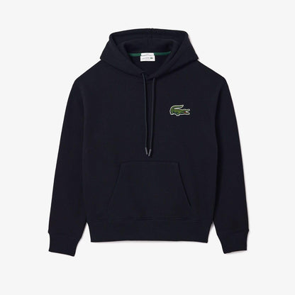 Black - Front - Lacoste Unisex Adult Fleece Loose Hoodie