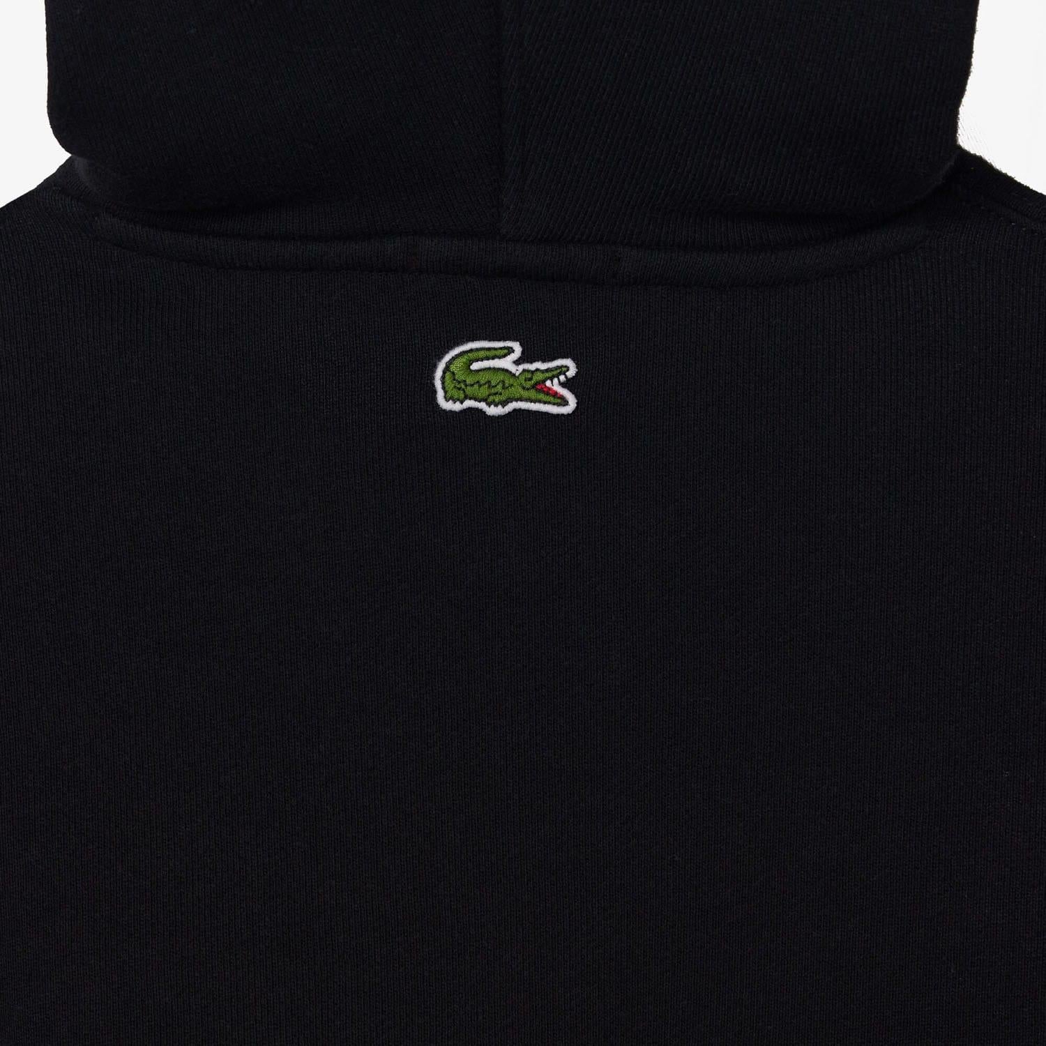 Black - Back - Lacoste Unisex Adult Fleece Loose Hoodie