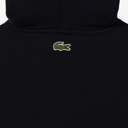 Black - Back - Lacoste Unisex Adult Fleece Loose Hoodie