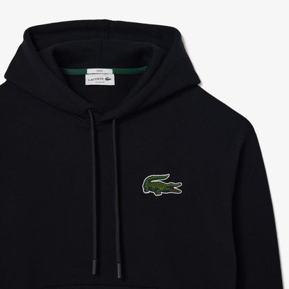 Black - Side - Lacoste Unisex Adult Fleece Loose Hoodie