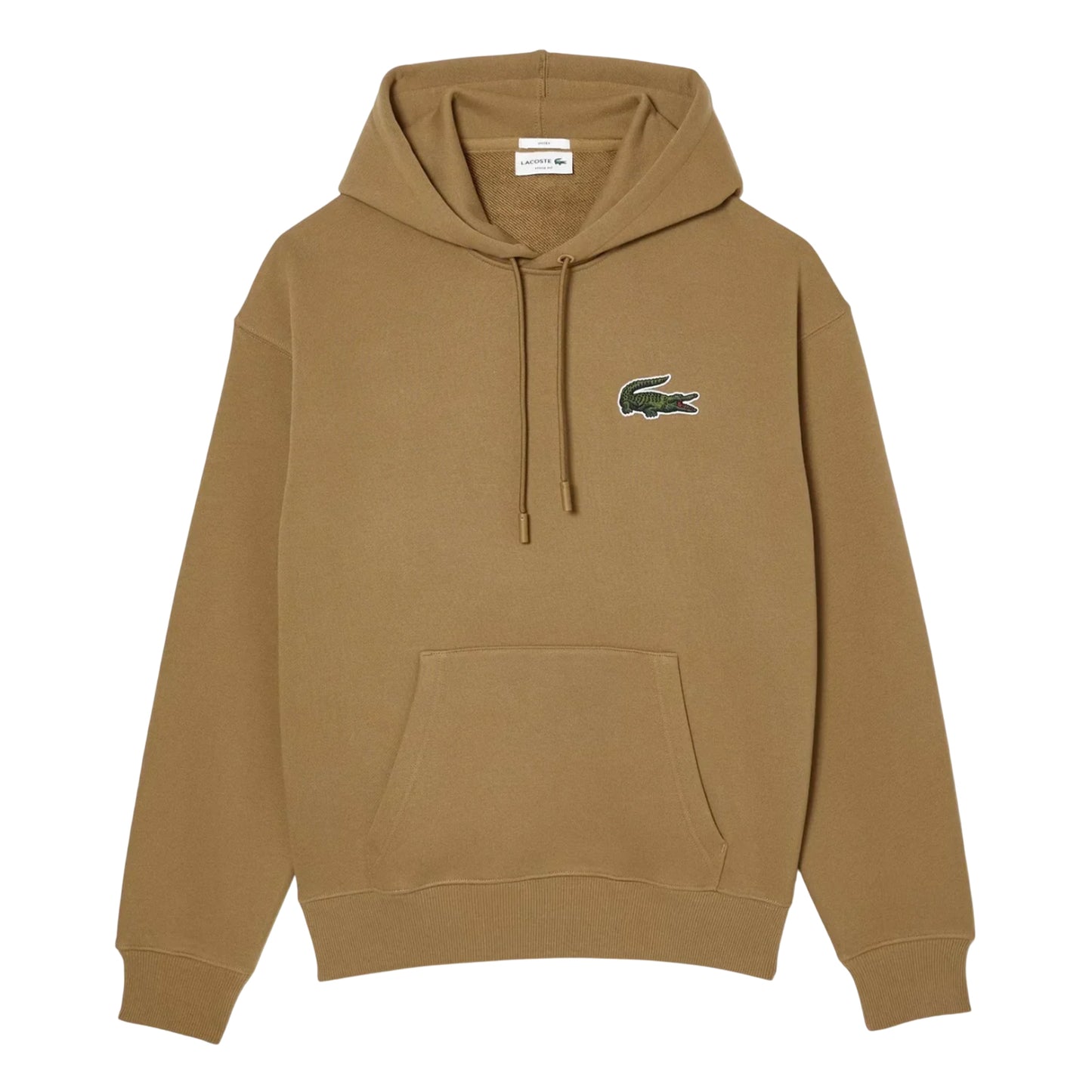 Brown - Front - Lacoste Unisex Adult Fleece Loose Hoodie