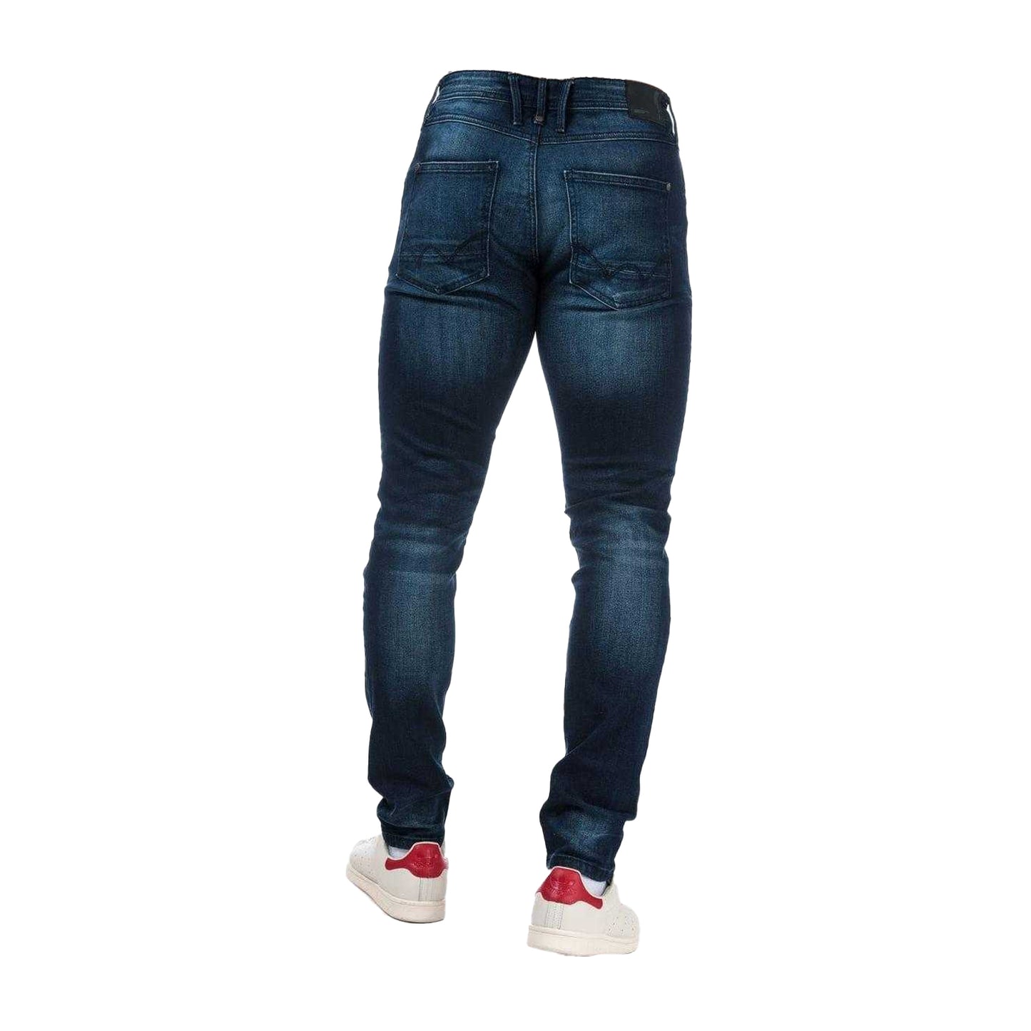Dark Blue - Back - Duck and Cover Mens Maylead Dark Wash Slim Jeans