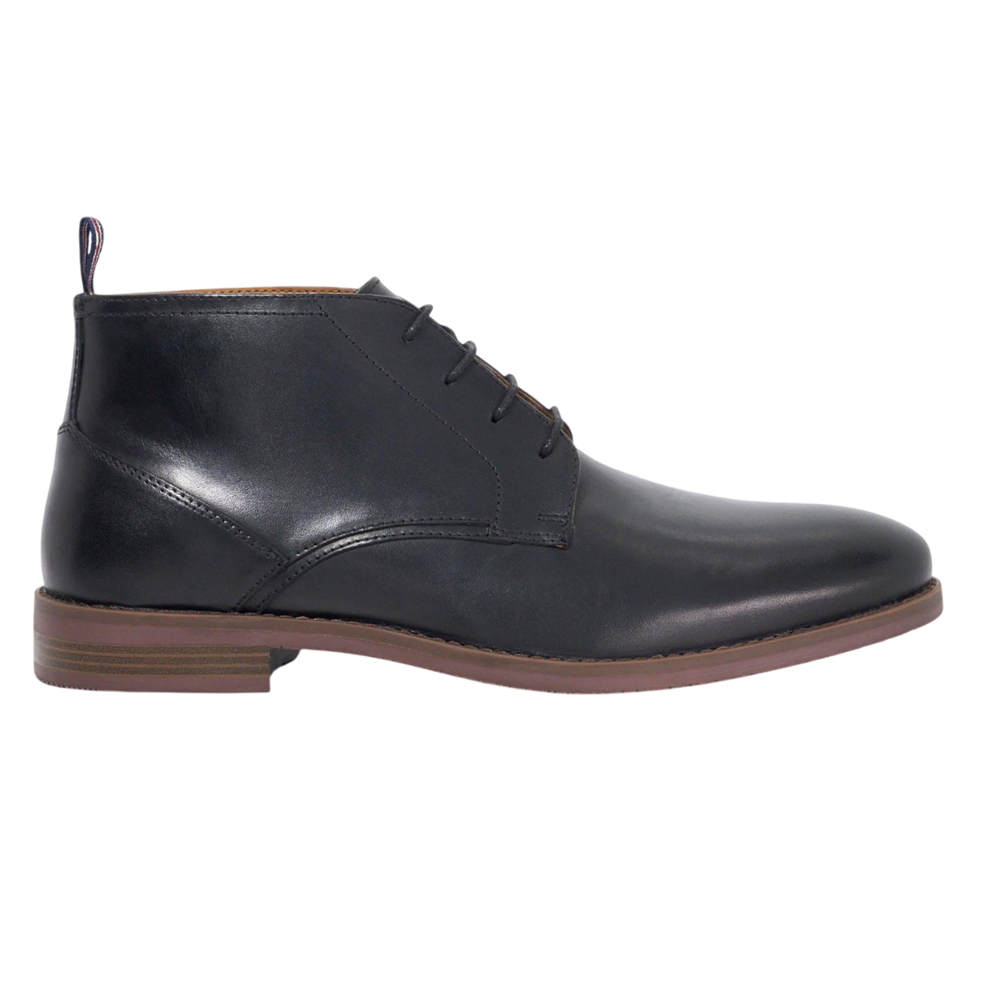 Black - Side - Dune London Mens Minato Leather Lace Up Ankle Boots