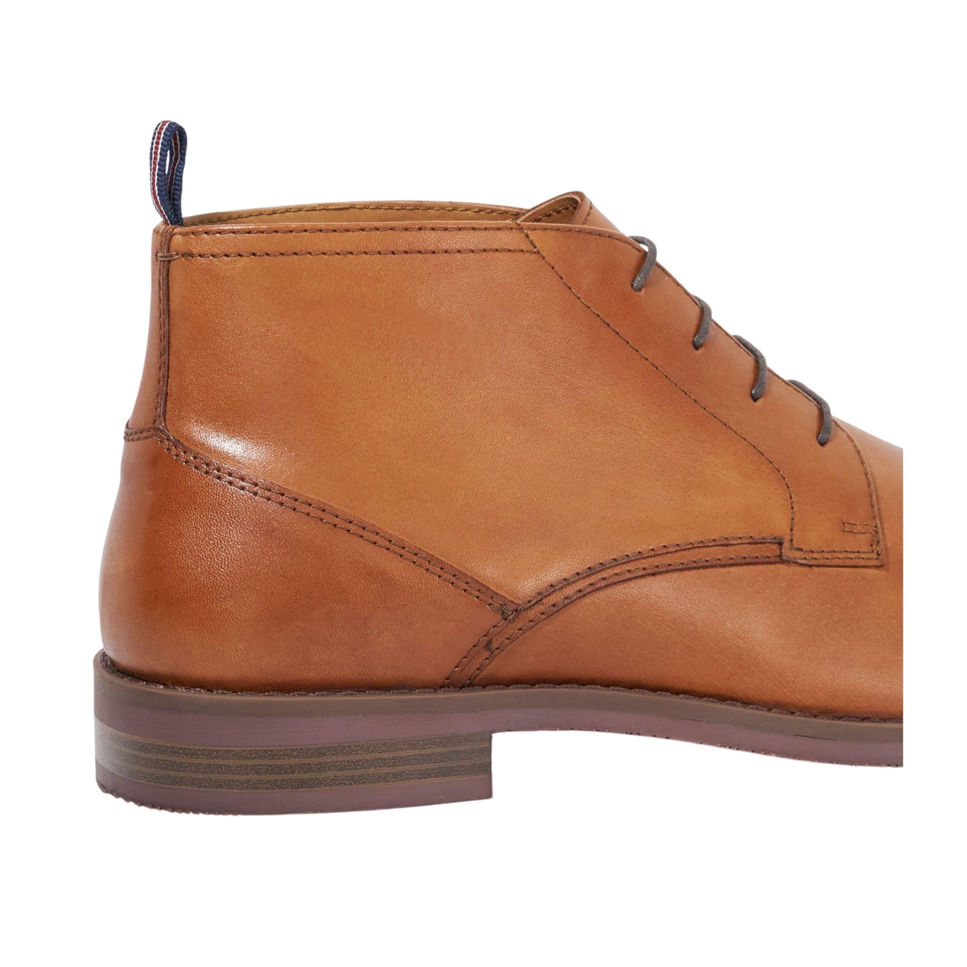 Tan - Pack Shot - Dune London Mens Minato Leather Lace Up Ankle Boots