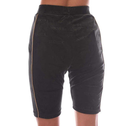 Black - Back - SikSilk Womens-Ladies Cycling Shorts