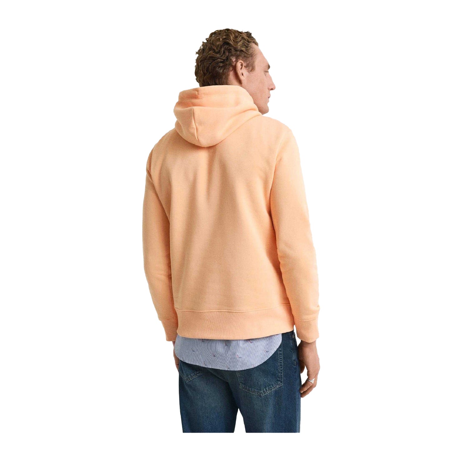Orange - Back - Gant Mens Shield Regular Hoodie