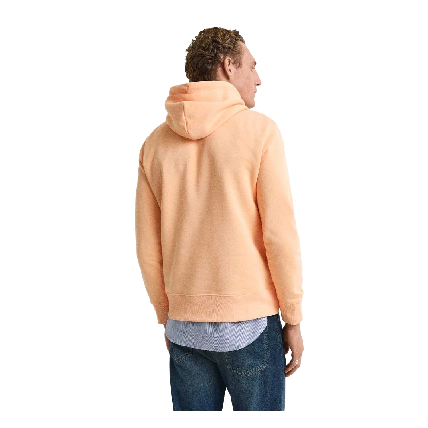 Orange - Back - Gant Mens Shield Regular Hoodie