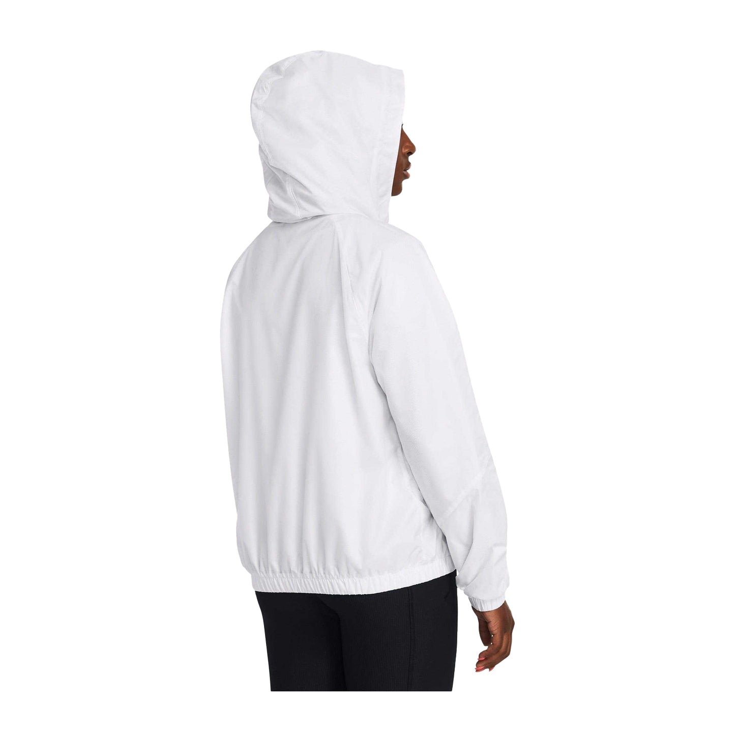 White - Pack Shot - Under Armour Womens-Ladies Rival Long-Sleeved Sport Windbreaker