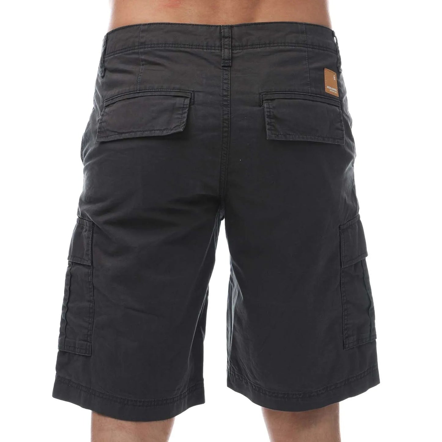 Grey - Back - Jack And Jones Mens Zeus Cargo Shorts