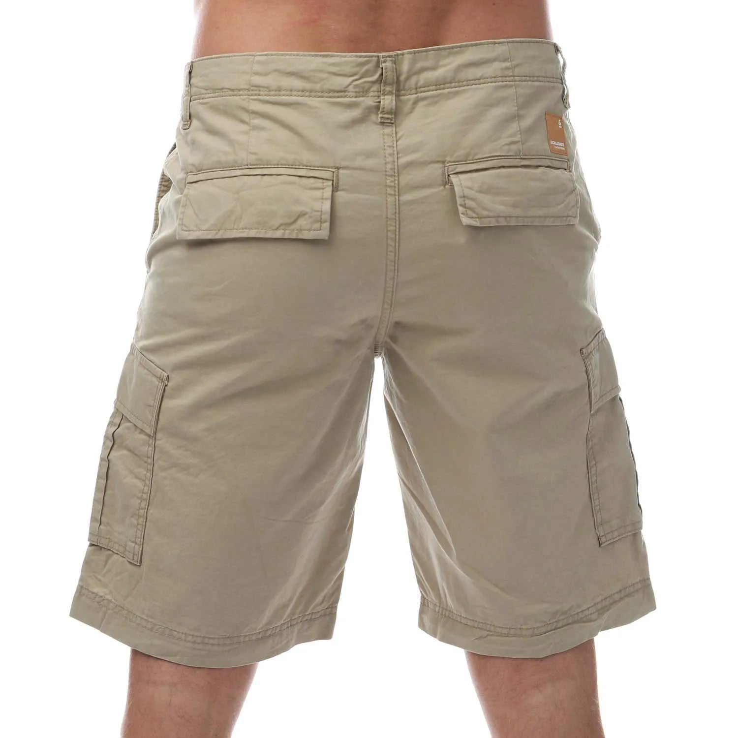Olive - Back - Jack And Jones Mens Zeus Cargo Shorts