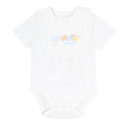 White - Side - Off White Baby Funny Babygrow (Pack of 2)
